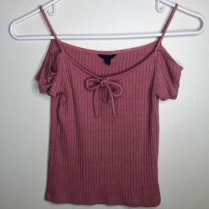 Off the shoulder mauve top